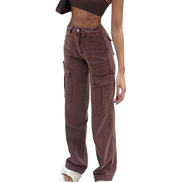 Soft & Stylish Y2K Cargo Jeans with High Waist & Pockets – Perfect Gift | XS-L - Picture 1 of 6